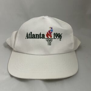 Vintage 90s Olympics Snapback Hat Atlanta 1996 White Logo 7 Promo Cap
